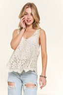 Women’s Leaf Crochet Sleeveless Tank Top