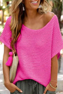 Cotton Candy Breeze Loose Knit Dolman Top-Tops-Krush Kandy, Women's Online Fashion Boutique Located in Phoenix, Arizona (Scottsdale Area)