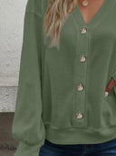 V-Neck Dropped Shoulder Blouse-Rae Collective, Women's Online Fashion Boutique Located in Phoenix, Arizona (Scottsdale Area)