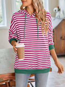 Lovelet Drawstring Striped Long Sleeve Hoodie-Rae Collective, Women's Online Fashion Boutique Located in Phoenix, Arizona (Scottsdale Area)