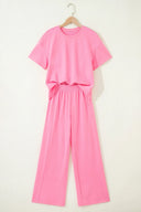 Sachet Pink Oversized Tee & Wide Leg Pant Set