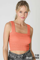 Shirred Square Neck Crop Top-Tanks-Rae Collective, Women's Online Fashion Boutique Located in Phoenix, Arizona (Scottsdale Area)