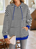 Lovelet Drawstring Striped Long Sleeve Hoodie-Rae Collective, Women's Online Fashion Boutique Located in Phoenix, Arizona (Scottsdale Area)