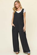 Double Take Full Size Texture Sleeveless Wide Leg Jumpsuit-Rae Collective, Women's Online Fashion Boutique Located in Phoenix, Arizona (Scottsdale Area)
