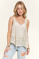 Women’s Leaf Crochet Sleeveless Tank Top