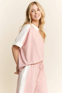 J.Her Washed Contrast Side Spring Top