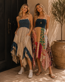 Boho Handkerchief Midi Dress