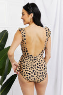 Marina West Swim Full Size Float On Ruffle Faux Wrap One-Piece in Leopard-Swimwear-Rae Collective, Women's Online Fashion Boutique Located in Phoenix, Arizona (Scottsdale Area)