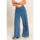 So Fetch Mineral Washed Wide-Leg Smocked Waist Pants | 6 Colors