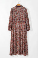 Boho Floral Ruffle Lace Midi Dress-Dresses-Krush Kandy, Women's Online Fashion Boutique Located in Phoenix, Arizona (Scottsdale Area)