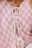 Double Take Tied Checkered Dropped Shoulder Flounce Sleeve Cardigan-Rae Collective, Women's Online Fashion Boutique Located in Phoenix, Arizona (Scottsdale Area)