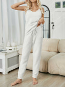 Fuzzy V-Neck Cami and Pants Lounge Set-Pants-Rae Collective, Women's Online Fashion Boutique Located in Phoenix, Arizona (Scottsdale Area)