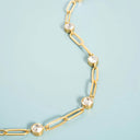Stone Paperclip Chain Bracelet