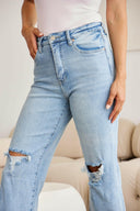 RfM Full Size Tummy Control High Waist Raw Hem Distressed Jeans-Rae Collective, Women's Online Fashion Boutique Located in Phoenix, Arizona (Scottsdale Area)