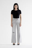 High Rise Wide Leg With Raw Hem Jeans-Denim-Krush Kandy, Women's Online Fashion Boutique Located in Phoenix, Arizona (Scottsdale Area)