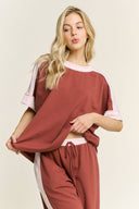 J.Her Washed Contrast Side Spring Top