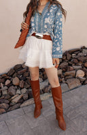 Boho Vacay Embroidered Button Blouse-Blouses-Krush Kandy, Women's Online Fashion Boutique Located in Phoenix, Arizona (Scottsdale Area)