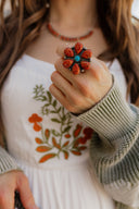 Kristyn's Orange Spiny Oyster Blossom Ring | PREORDER-Cluster Rings-Rae Collective, Women's Online Fashion Boutique Located in Phoenix, Arizona (Scottsdale Area)