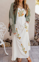 Floral Embroidered Maxi Dress-Dresses-Krush Kandy, Women's Online Fashion Boutique Located in Phoenix, Arizona (Scottsdale Area)