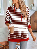 Lovelet Drawstring Striped Long Sleeve Hoodie-Rae Collective, Women's Online Fashion Boutique Located in Phoenix, Arizona (Scottsdale Area)