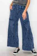 Seaside Breeze Mineral Wash Wide Leg Cropped Pants-Bottoms-Rae Collective, Women's Online Fashion Boutique Located in Phoenix, Arizona (Scottsdale Area)