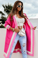 Pocketed Contrast Long Sleeve Hooded Cardigan-Rae Collective, Women's Online Fashion Boutique Located in Phoenix, Arizona (Scottsdale Area)