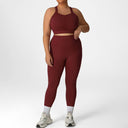 Plus-Size Burgundy Activewear Set-Leggings-Krush Kandy, Women's Online Fashion Boutique Located in Phoenix, Arizona (Scottsdale Area)