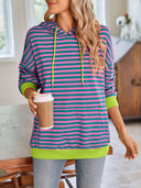 Lovelet Drawstring Striped Long Sleeve Hoodie-Rae Collective, Women's Online Fashion Boutique Located in Phoenix, Arizona (Scottsdale Area)
