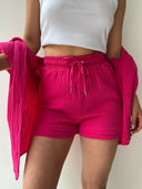 Kinsley Texture Button-Up Shirt and Drawstring Shorts Set-Rae Collective, Women's Online Fashion Boutique Located in Phoenix, Arizona (Scottsdale Area)