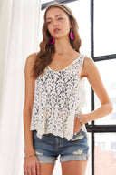 Women’s Leaf Crochet Sleeveless Tank Top