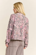 Washed Camo Quarter Zip Sweatshirt