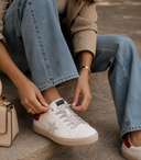 Pop of Red Glitter Star Sneaker