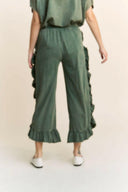 MineralWash fun Side Ruffle Croppped pants HP5796-Krush Kandy, Women's Online Fashion Boutique Located in Phoenix, Arizona (Scottsdale Area)