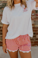 Cherry Picnic Gingham Lace Shorts | Pre-Order