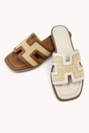 Raffia Layered Cut Out Design Sandals-Sandals-Rae Collective, Women's Online Fashion Boutique Located in Phoenix, Arizona (Scottsdale Area)