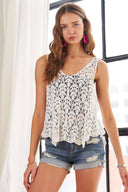 Women’s Leaf Crochet Sleeveless Tank Top