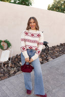 Vintage Vibes Faire Isle Snowflake Holiday Sweater-Sweaters-Krush Kandy, Women's Online Fashion Boutique Located in Phoenix, Arizona (Scottsdale Area)