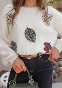 Free Fall Leaf Patchwork Sweater XS-3X-Sweaters-Rae Collective, Women's Online Fashion Boutique Located in Phoenix, Arizona (Scottsdale Area)