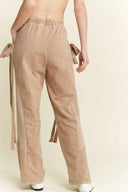 J.HER Mineral Wash Side Ribbon Bow pants-Pants-Rae Collective, Women's Online Fashion Boutique Located in Phoenix, Arizona (Scottsdale Area)
