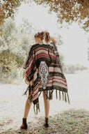 Bohemian Cow Skull Serape Ruana-Cardigans-Krush Kandy, Women's Online Fashion Boutique Located in Phoenix, Arizona (Scottsdale Area)