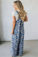 Bluebell Charm Floral Denim Jumpsuit