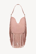 Heavenly Embroidered Fringe Bag – Dusty Pink