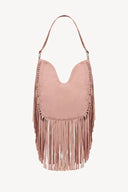 Heavenly Embroidered Fringe Bag – Dusty Pink
