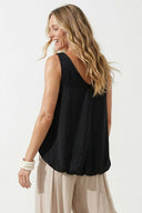 Contrast Twisted Strap High Low Bubble Top