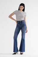 Distressed High Rise Flare Jeans-Denim-Krush Kandy, Women's Online Fashion Boutique Located in Phoenix, Arizona (Scottsdale Area)