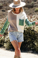 Color Block Round Neck Long Sleeve Sweater-Rae Collective, Women's Online Fashion Boutique Located in Phoenix, Arizona (Scottsdale Area)