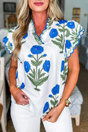 Bluebell Garden Scallop Blouse