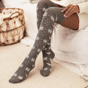 Christmas Element Bowknot Ribbed Trim Over Knee Stockings-Accessories-Rae Collective, Women's Online Fashion Boutique Located in Phoenix, Arizona (Scottsdale Area)