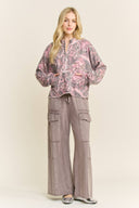 Washed Camo Quarter Zip Sweatshirt