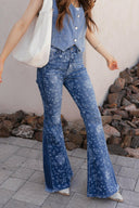 Kancan High-Rise Floral Flare Jeans-Denim-Krush Kandy, Women's Online Fashion Boutique Located in Phoenix, Arizona (Scottsdale Area)